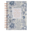 Journal - Trust in the Lord Blue Botanical Proverbs 3:5 - Spiral Journal 